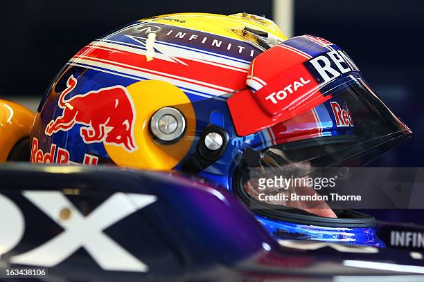 Mark Webber of Australia and Infiniti Red Bull Racing prepares to drive during the Top Gear Festival at Sydney Motorsport Park on March 10, 2013 in...