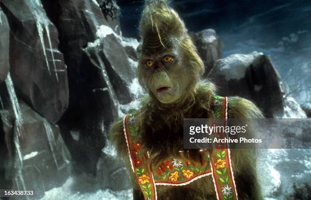 Jim Carrey in a scene from the film 'How The Grinch Stole Christmas', 2000.