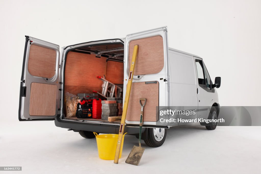 Builder's van with tools