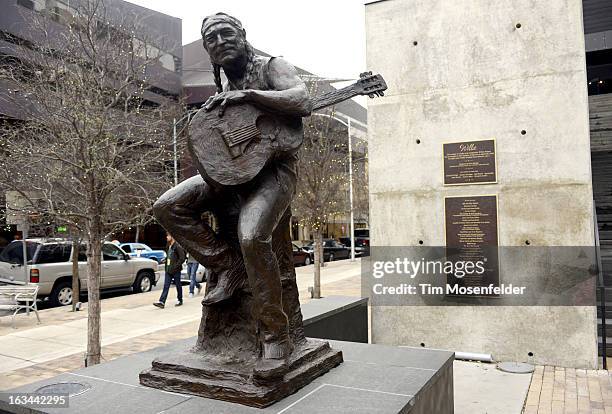 Statue of Willie Nelson in front of ACL Live at the SXSW Film and Interactive Festival on March 9, 2013 in Austin, Texas.
