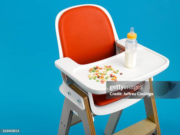 highcair with food blue - high chair stock pictures, royalty-free photos & images