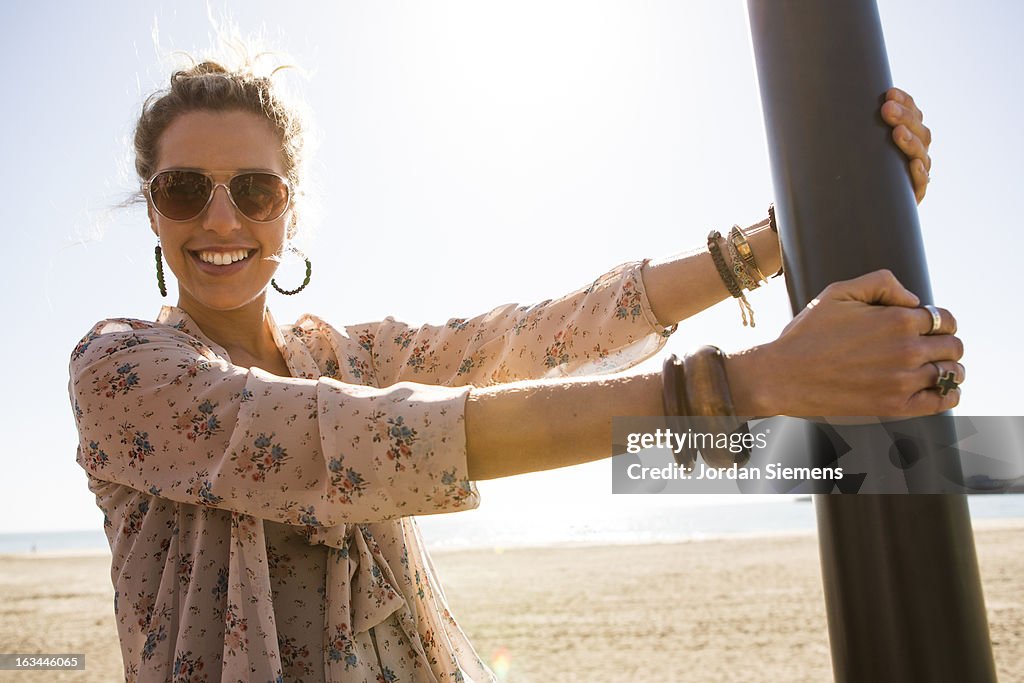 A woman enjoying a day at the Carnival.