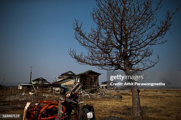 Devastated area is still left within the former exclusion zone, about 20 km away from Fukushima Nuclear Power Plant prior to the second anniversary...