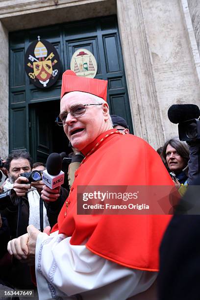 Brasilian cardinal and Sao Paulo archbishop Odilo Pedro Scherer arrives at St. Andrea al Quirinale church to lead a Sunday service mass on March 10,...