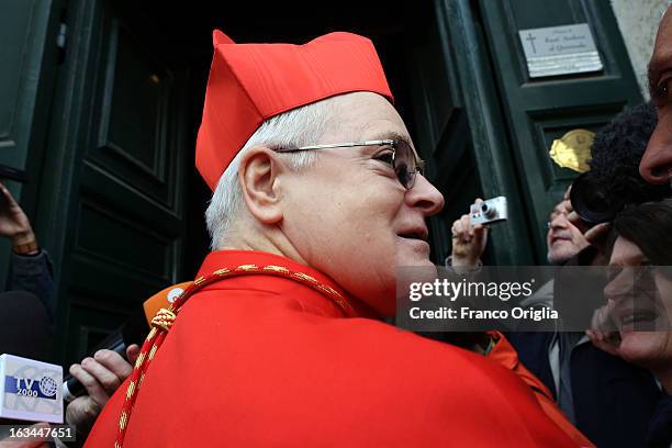 Brasilian cardinal and Sao Paulo archbishop Odilo Pedro Scherer arrives at St. Andrea al Quirinale church to lead a Sunday service mass on March 10,...