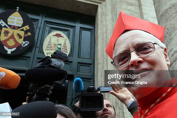 Brasilian cardinal and Sao Paulo archbishop Odilo Pedro Scherer arrives at St. Andrea al Quirinale church to lead a Sunday service mass on March 10,...
