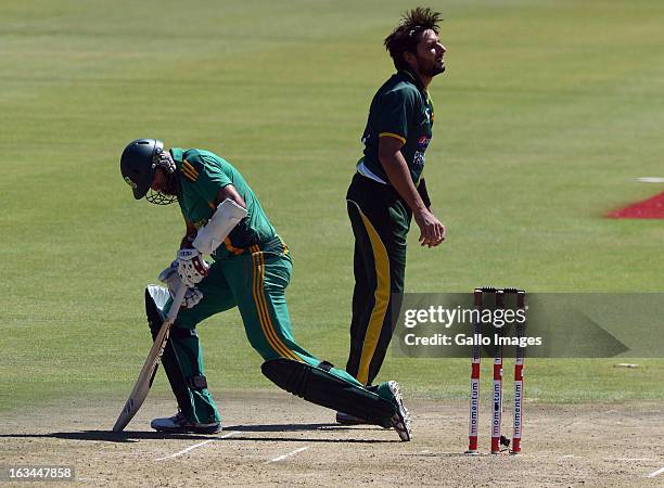 Shahid Afridi of Pakistan in his 350th ODI during the 1st One Day International match between South Africa and Pakistan at Chevrolet Park on March...