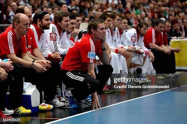 Head coach Martin Heuberger of Germany reacts during the DHB International Friendly match between Germany and Switzerland at Conlog-Arena on March...