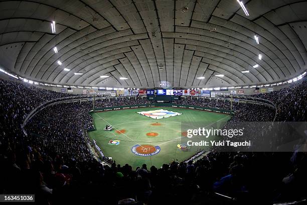 General view of the Tokyo Dome before Pool 1, Game 2 between Japan and Chinese Taipei in the second round of the 2013 World Baseball Classic at the...