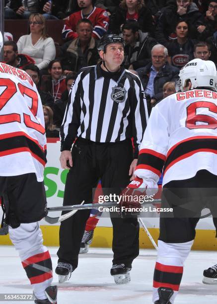 Michel Cormier during the NHL game between the Montreal Canadiens and the New Jersey Devils on January 27, 2013 at the Bell Centre in Montreal,...