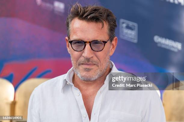 Benjamin Castaldi attends the 'Casque d'Or' photocall during day two of the 16th Angouleme French-Speaking Film Festival on August 23, 2023 in...