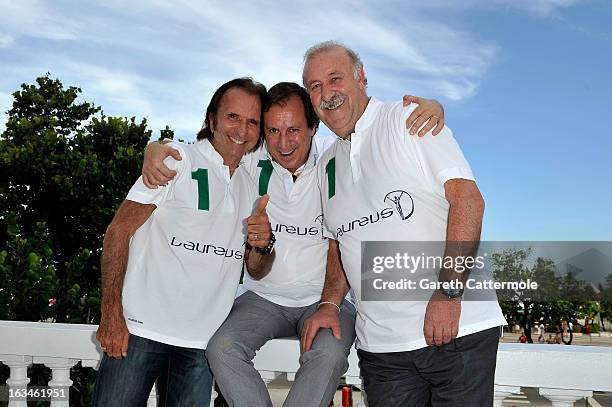 Spanish Head Coach Vicente del Bosque is unveiled as Laureus Ambassador by Laureus Academy Member Emerson Fittipaldi and Gabriel Masfurroll Chairman...