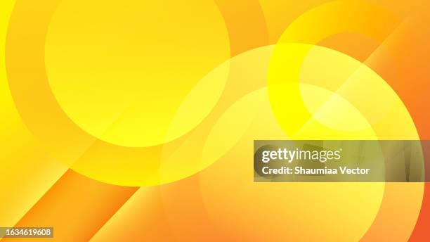 bildbanksillustrationer, clip art samt tecknat material och ikoner med modern summer geometric gradient overlap circle orange, red and yellow abstract background vector design - gul bakgrund