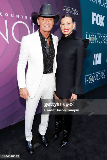 Tim McGraw and Faith Hill attend the 16th Annual Academy of Country Music Honors at Ryman Auditorium on August 23, 2023 in Nashville, Tennessee.