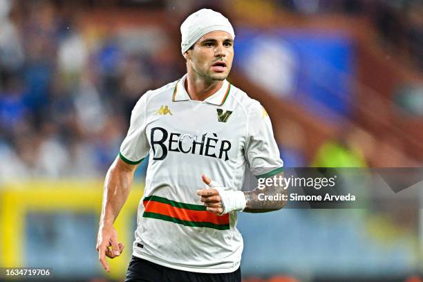 Nicholas Pierini of Venezia looks on during the Serie B match between UC Sampdoria and Venezia at Luigi Ferraris Stadium on August 30, 2023 in Genoa,...