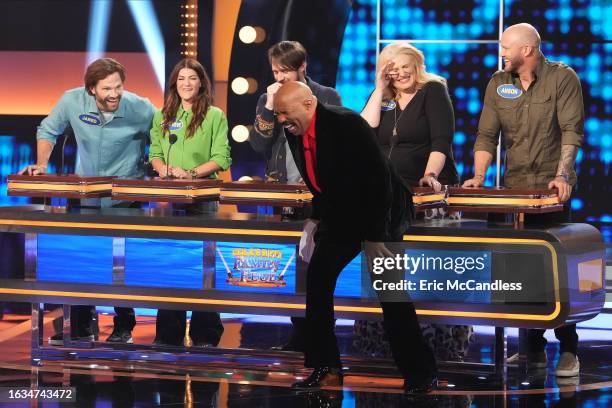 Pete Holmes vs. Jared and Genevieve Padalecki and Real Housewives of OC vs. Real Housewives of ATL" - Hosted by Steve Harvey, team Pete Holmes faces...