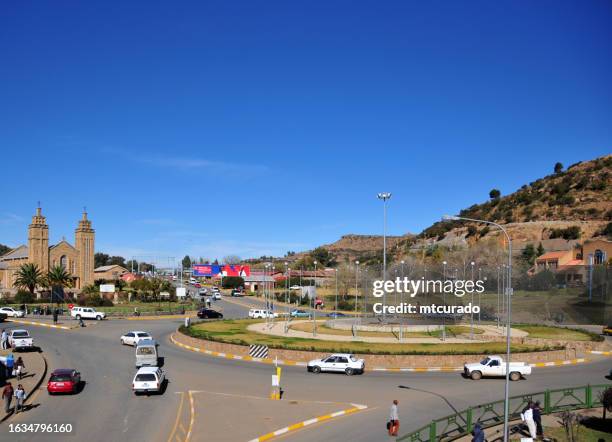 maseru, capital of lesotho - downtown scene - lesotho stock pictures, royalty-free photos & images