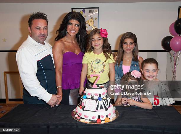 Joe Giudice, Teresa Giudice, Audriana Giudice, Gia Giudice, Gabriella Giudice and Milania Giudice attend Milania Giudice's 7th Birthday Celebration...