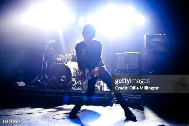 Johnny Marr performs on stage on the opening night of his first tour as a solo artist on March 10, 2013 in Oxford, England.