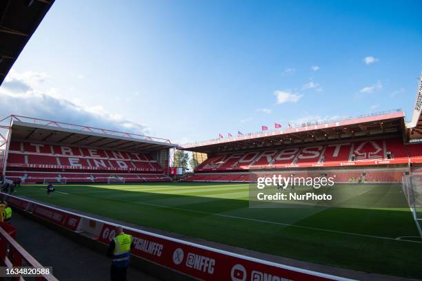 General view inside the City Ground during the Carabao Cup 2nd Round match between Nottingham Forest and Burnley at the City Ground, Nottingham on...