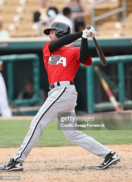 Ryan Braun of Team USA gets an at bat against the Chicago White Sox during a WBC exhibition game at Camelback Ranch on March 5, 2013 in Glendale,...