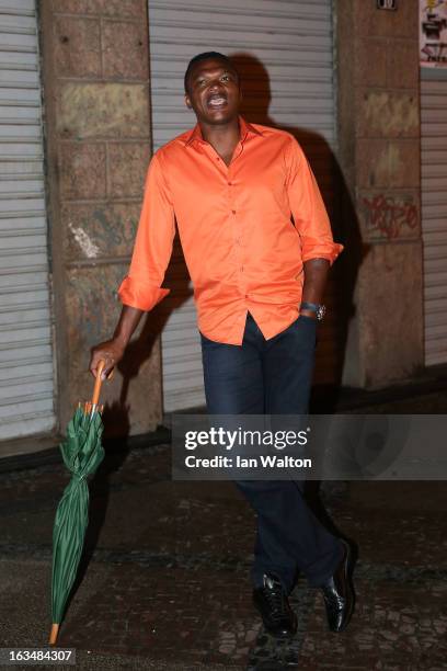 Laureus Academy Member Marcel Desailly attends the Laureus Welcome Party at the Rio Scenarium during the 2013 Laureus World Sports Awards on March...