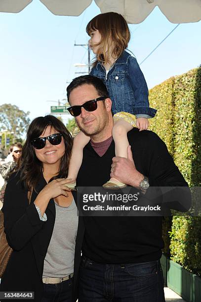 Actress Tiffani Amber Thiessen, husband Brady Smith and daughter Harper Renn Smith attends the John Varvatos 10th Annual Stuart House Benefit held at...