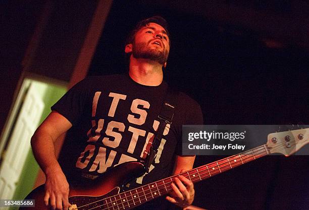 Jon Thompson of The Almost performs in concert at The Irving Theater on March 5, 2013 in Indianapolis, Indiana.