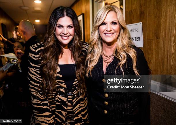 Hillary Scott of Lady A and Trisha Yearwood attend the 16th Annual Academy of Country Music Honors at Ryman Auditorium on August 23, 2023 in...