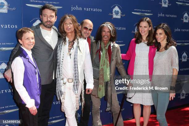 Gail Abarbanel, President of The Rape Foundation, director Ben Affleck, recording Steven Tyler, fashion designer John Varvatos, recording artist Joe...