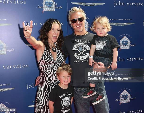 Recording artist Brett Scallions and his family attend John Varvatos 10th Annual Stuart House Benefit Presented by Chrysler, at John Varvatos Los...