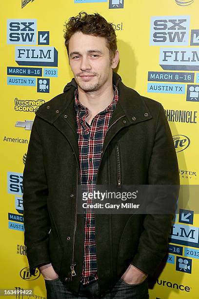 James Franco walks the red carpet at the Paramount Theater for the new film "Spring Breakers" during South By Southwest Film Festival on March 10,...
