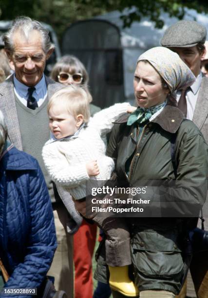 Zara Phillips with her mother HRH Princess Anne attending the Royal Windsor Horse Show, circa May 1983.