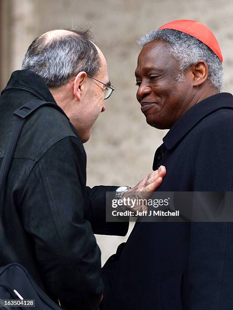 Cardinal Peter Turkson arrives for the final congregation before cardinals enter the conclave to vote for a new pope, on March 11, 2013 in Vatican...