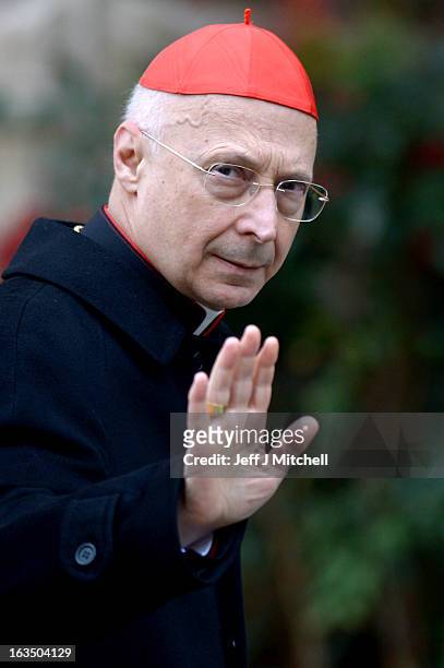 Cardinal Angelo Begnasco arrives for the final congregation before cardinals enter the conclave to vote for a new pope, on March 11, 2013 in Vatican...
