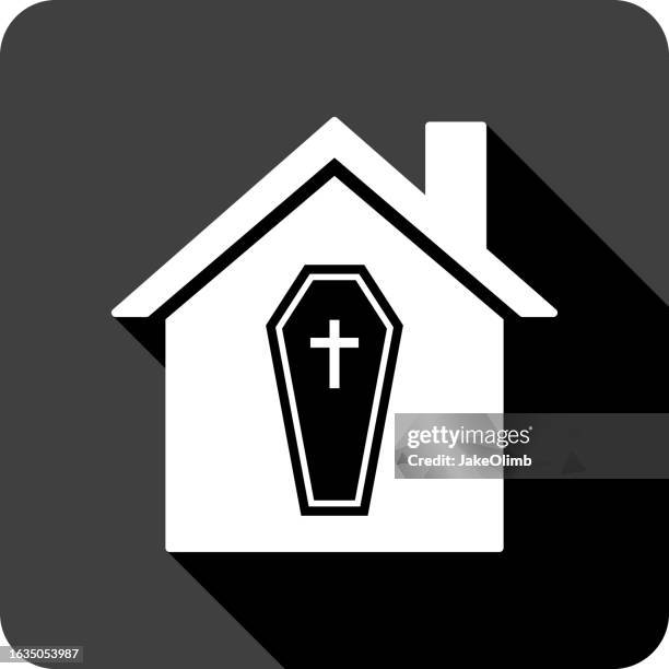 house coffin icon silhouette 3 - funeral stock illustrations