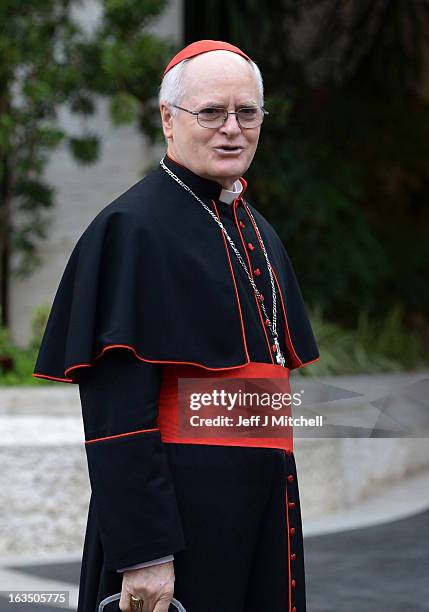 Cardinal Odilo Scherrer arrives for the final congregation before cardinals enter the conclave to vote for a new pope, on March 11, 2013 in Vatican...