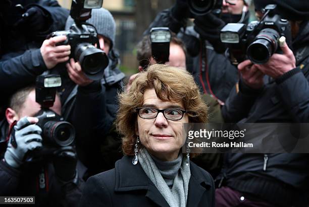 Vicky Pryce, ex-wife of Chris Huhne, arrives at Southwark Crown Court to be sentenced on March 11, 2013 in London, England. Former Cabinet member...