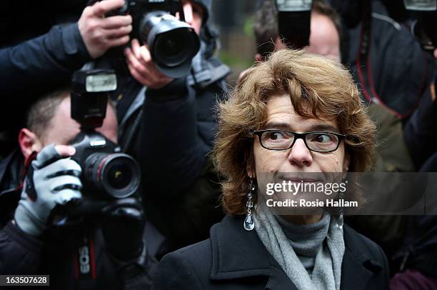 Vicky Pryce, ex-wife of Chris Huhne, arrives at Southwark Crown Court to be sentenced on March 11, 2013 in London, England. Former Cabinet member...