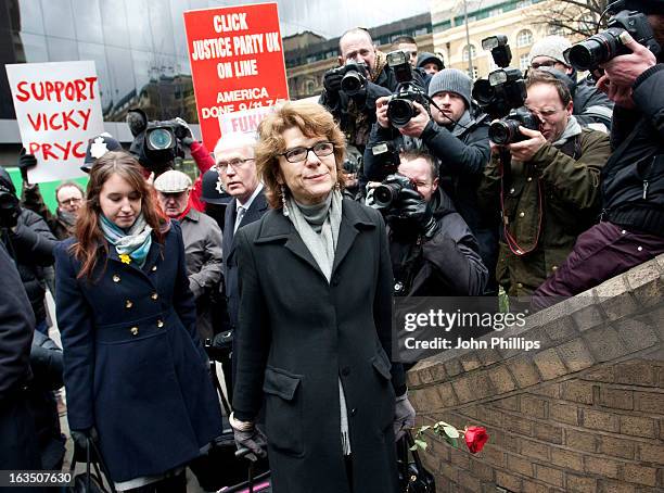 Vicky Pryce, ex-wife of Chris Huhne, arrives at Southwark Crown Court to be sentenced on March 11, 2013 in London, England. Former Cabinet member...