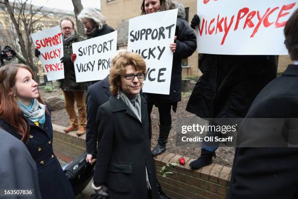 Vicky Pryce , ex-wife of Chris Huhne, arrives at Southwark Crown Court to be sentenced on March 11, 2013 in London, England. Former Cabinet member...