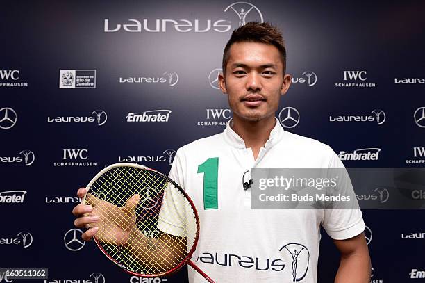 Badminton player Lin Dan during day 3 of the 2013 Laureus World Sports Awards on March 11, 2013 in Rio de Janeiro, Brazil.