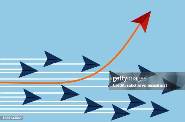 leadership concept, competition, business and concept, leadership, different thinking. - new challenge stockfoto's en -beelden