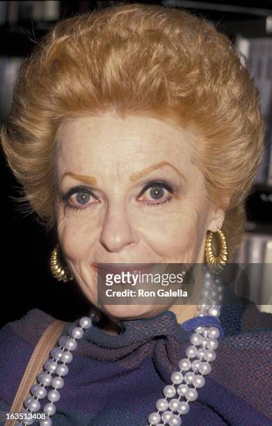 Carole Cook attends the book party for Fannie Flagg "Fried Green Tomatoes at the Whistlestop Cafe" on November 10, 1987 at Hunter's Book Store in...