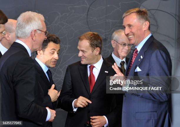 President of the European Parliament Hans-Gert Pöttering, French President Nicolas Sarkozy, Polish Prime Minister Donald Tusk and Czech Prime...