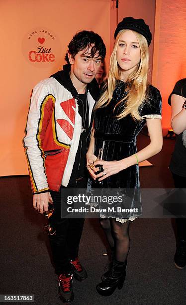 Robbie Furze and Mary Charteris attend a party celebrating 30 years of Diet Coke and announcing designer Marc Jacobs as Creative Director for Diet...