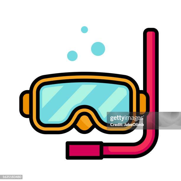 illustrations, cliparts, dessins animés et icônes de scuba goggles icon line art - plongée avec tuba