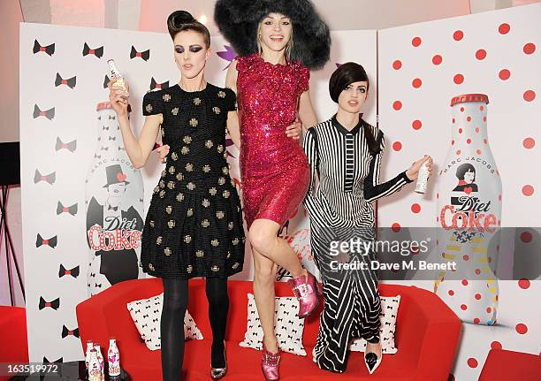 Models Eliza Cummings, Lily McMenamy and Ginta Lapina attend a party celebrating 30 years of Diet Coke and announcing designer Marc Jacobs as...