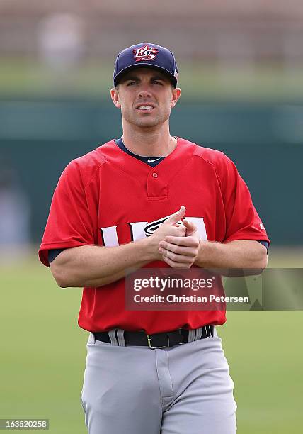 David Wright of Team USA before the spring training game against the Chicago White Sox at Camelback Ranch on March 5, 2013 in Glendale, Arizona.