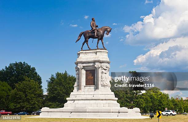 robert e. lee monument in richmond, virginia - civil war statue stock pictures, royalty-free photos & images